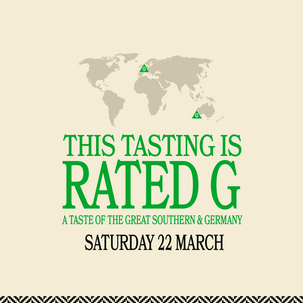 Tickets - Rated G : A Taste of The Great Southern & Germany-Heritage Wine Store Perth CBD Bottleshop